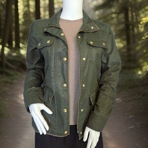 J. Crew Downtown Wax Field Jacket Women's XS Army Green Cotton 19034